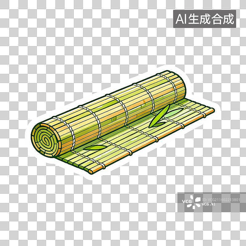 【AI数字艺术】竹制卷帘垫图片素材