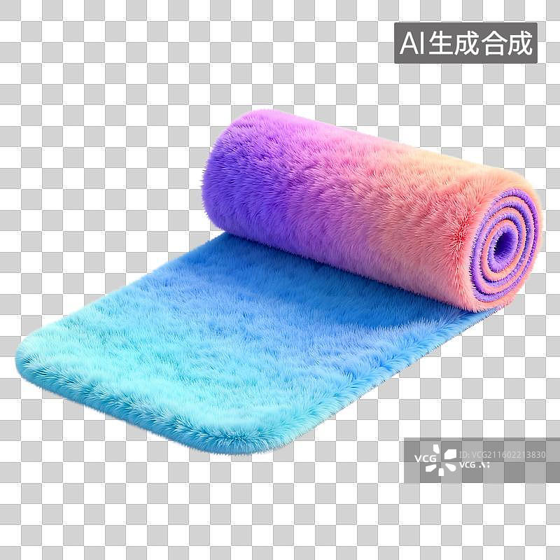 【AI数字艺术】彩虹渐变毛绒地毯图片素材