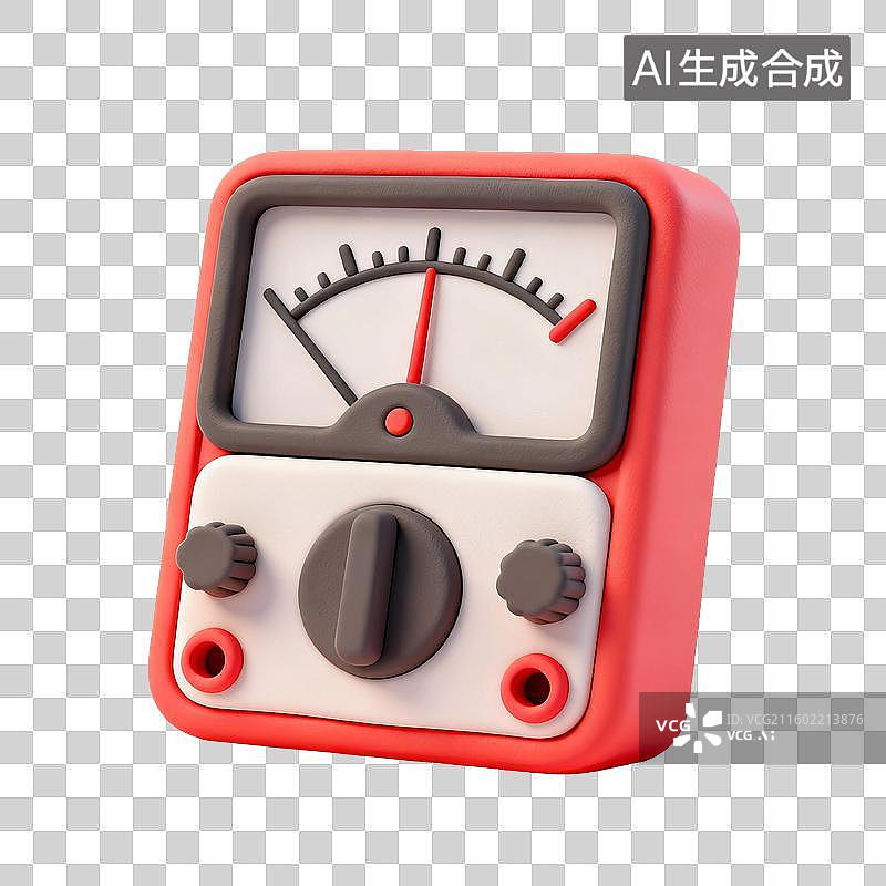 【AI数字艺术】红色模拟万用表的3D渲染图图片素材