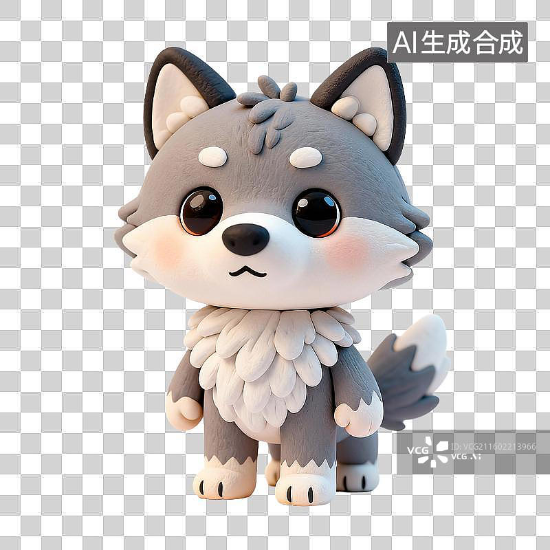 【AI数字艺术】可爱的卡通狼崽图片素材