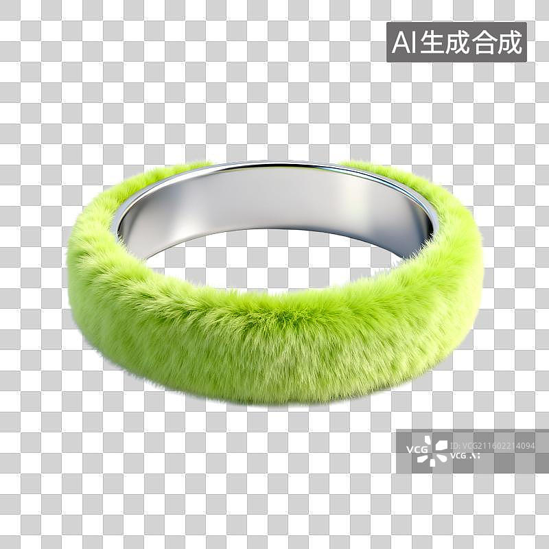 【AI数字艺术】荧光绿毛绒手环图片素材