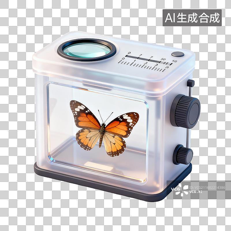 【AI数字艺术】蝴蝶标本观察箱图片素材