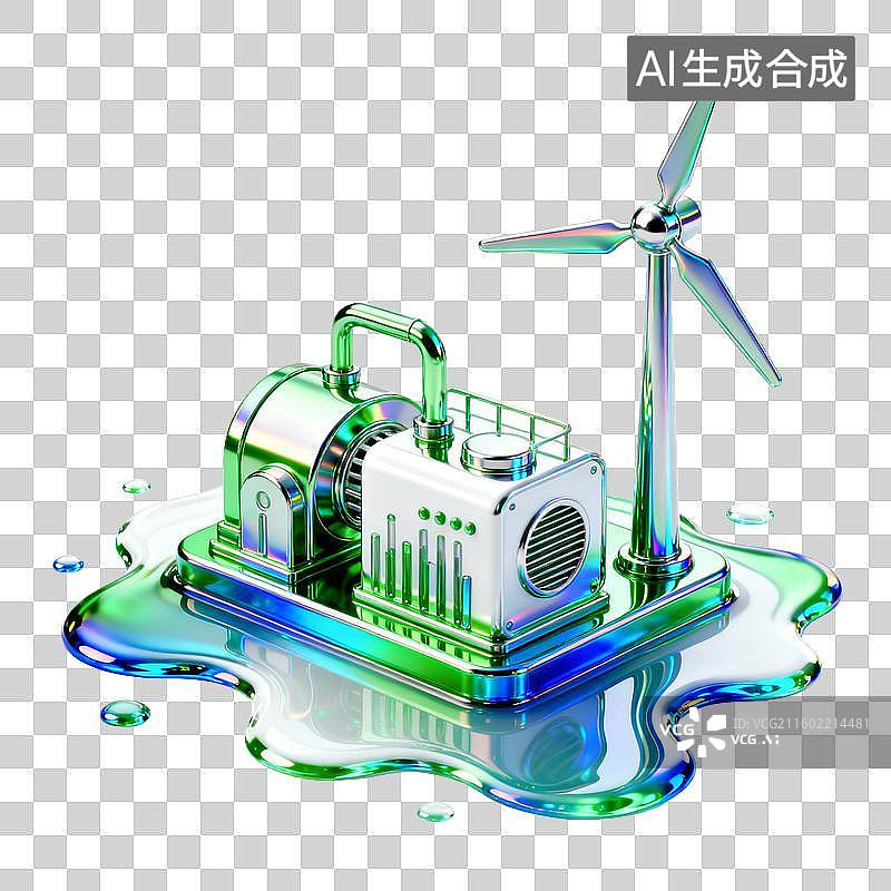 【AI数字艺术】绿色能源发电站图片素材