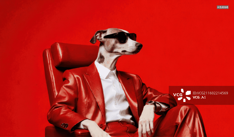 【AI数字艺术】时尚狗王图片素材