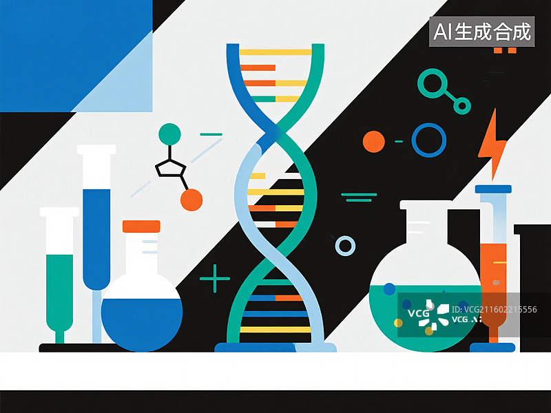 【AI数字艺术】药物研发：极简科学之旅图片素材