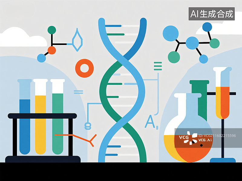 【AI数字艺术】药物研发：极简科学之旅图片素材
