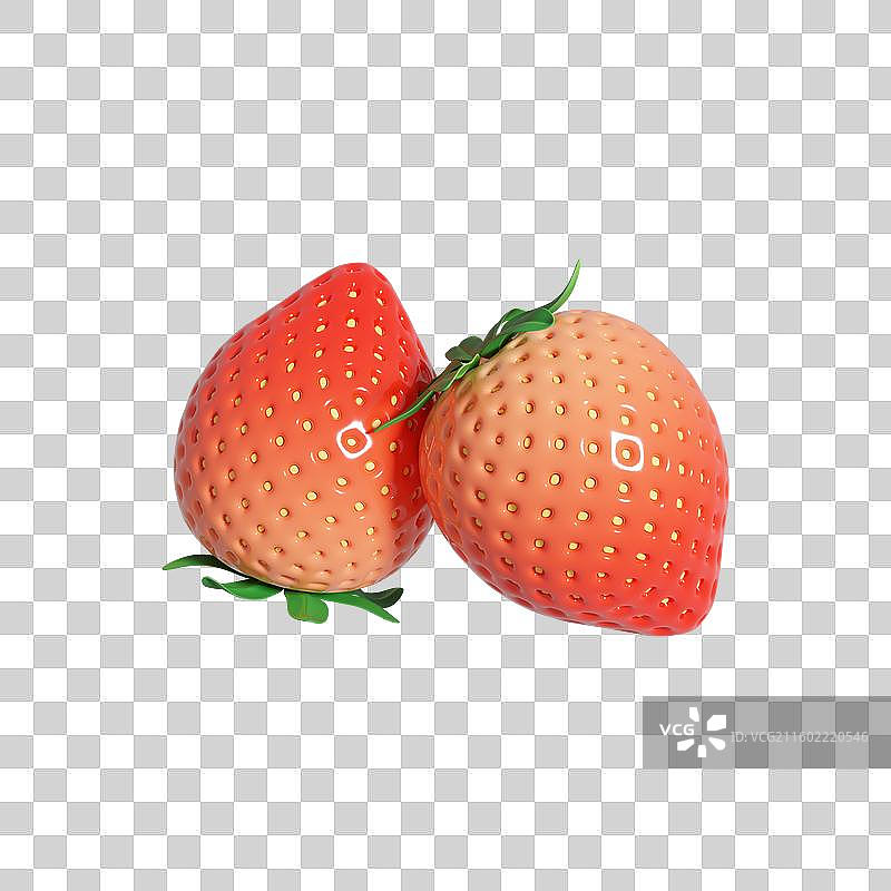 两颗草莓图片素材