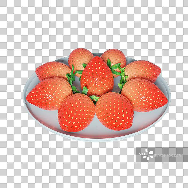 盘子里的草莓图片素材