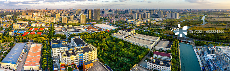 菲姿服饰松江工厂 莘砖公路北泖泾桥 松江科技城 航拍上海松江新桥镇九亭镇城市经济发展纪实图片素材