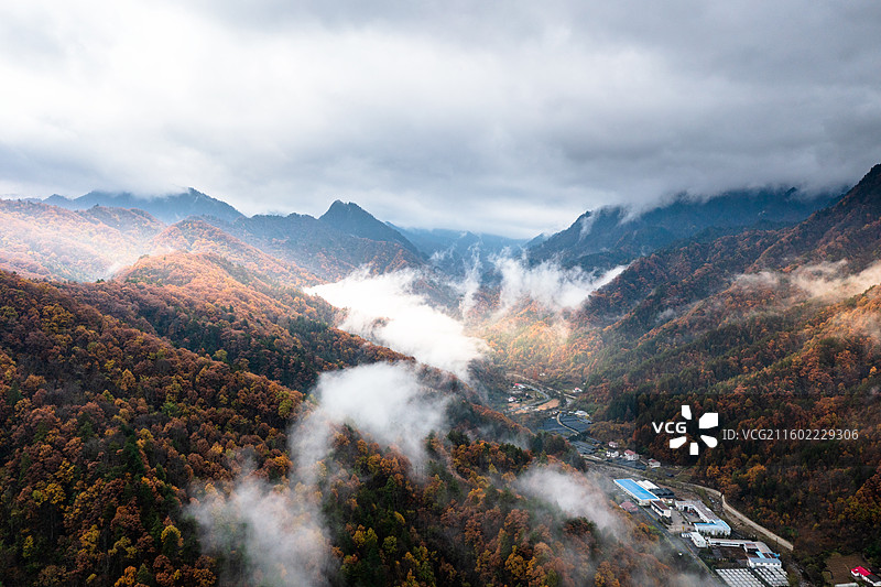 秦岭深处秋意浓（陕西宁陕县旬阳坝）图片素材