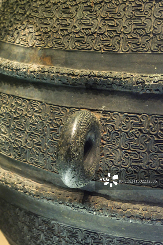 青铜缶 战国·曾 1978年湖北随县出土 中国国家博物馆“古代中国基本陈列”图片素材