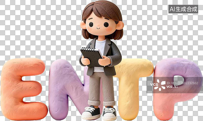 【AI数字艺术】mbti理论职业心理性格测试分析师NT型人格ENTP辩论家外向直觉思考知觉3D手工超轻黏土橡皮泥风格图片素材