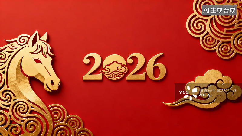 【AI数字艺术】金雕骏马国风感艺术装饰场景图片素材