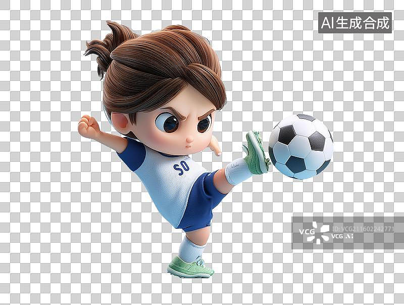 【AI数字艺术】足球运动员3D角色图片素材