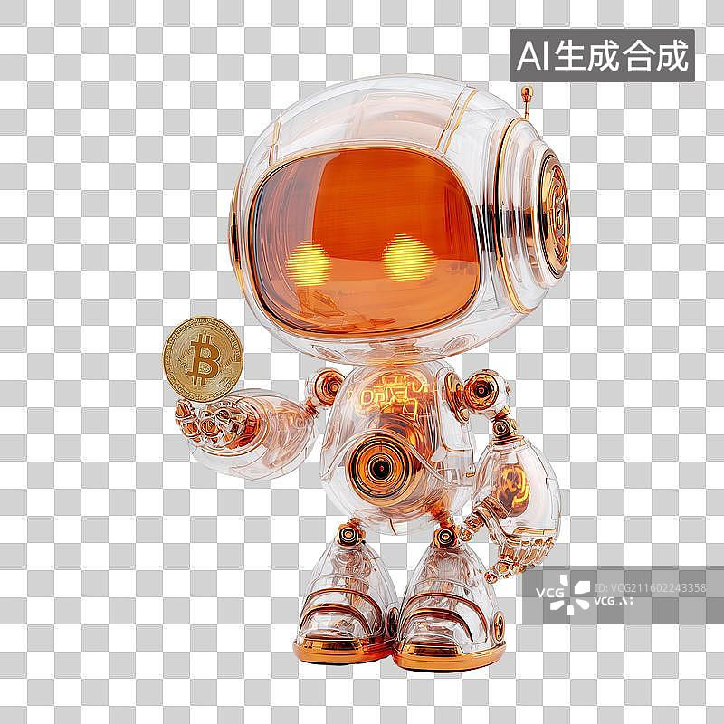 【AI数字艺术】金融机器人3D设计图片素材