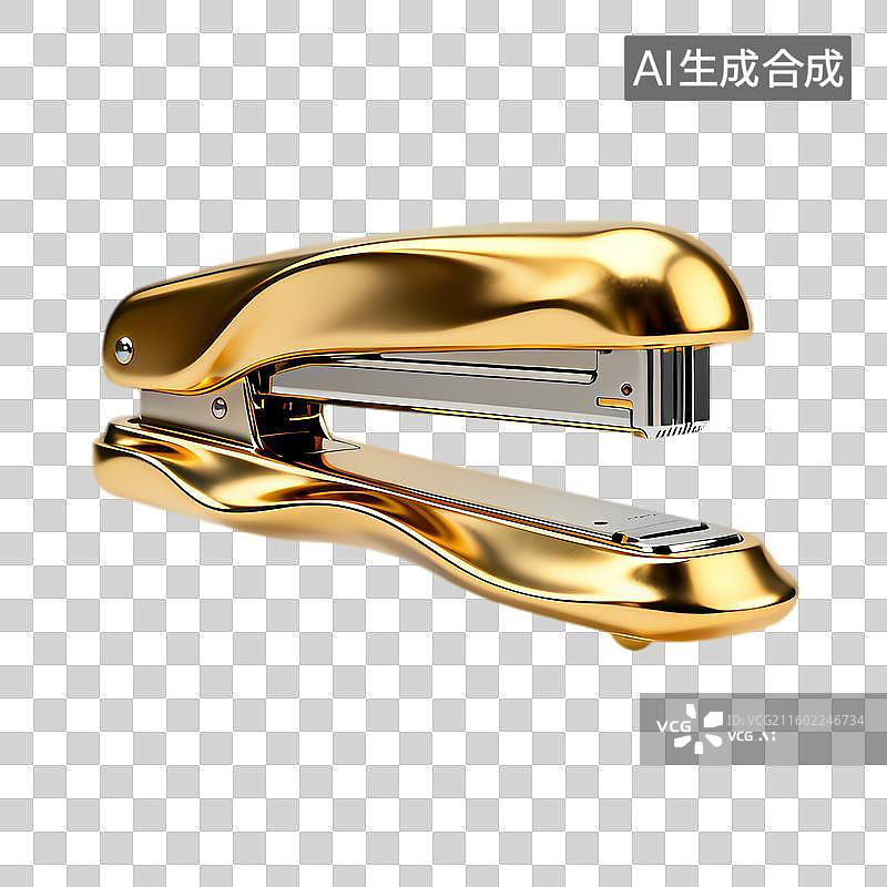 【AI数字艺术】金色现代办公订书机图片素材