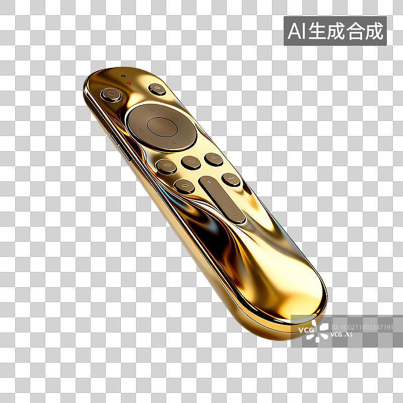 【AI数字艺术】金色光泽的多功能遥控器图片素材
