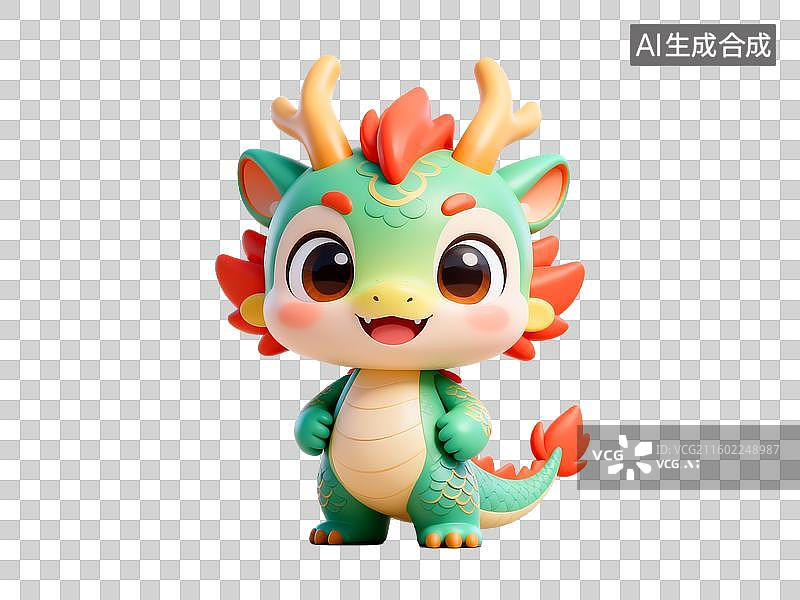 【AI数字艺术】二月二龙抬头卡通中国龙吉祥形象图片素材