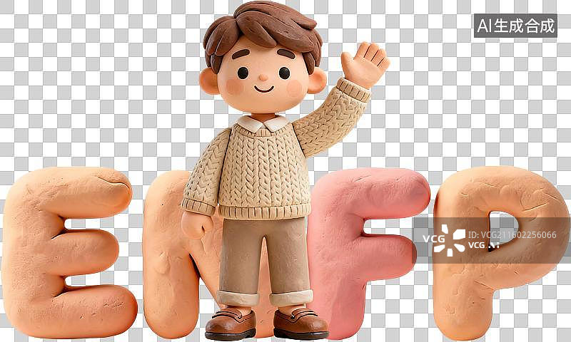 【AI数字艺术】mbti理论职业心理性格测试外交家NF型人格ENFP竞选者外向直觉情感知觉3D手工超轻黏土橡皮泥风格图片素材