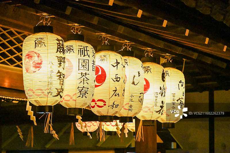 日本京都八坂神社灯笼图片素材