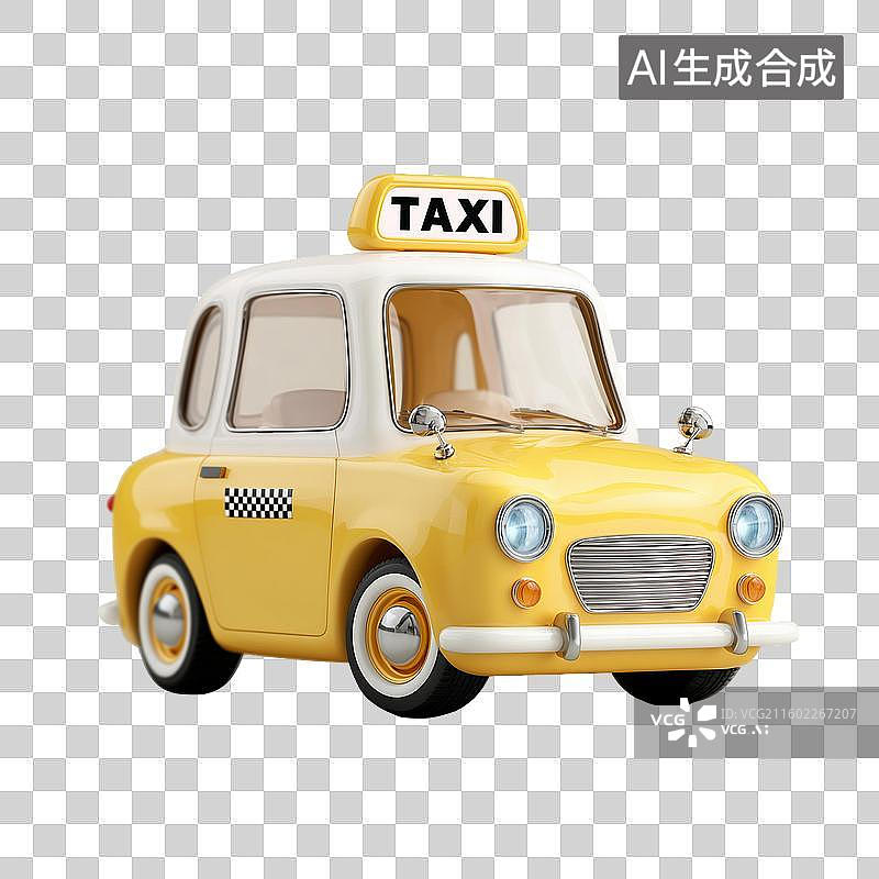 【AI数字艺术】出租车3D图标图片素材
