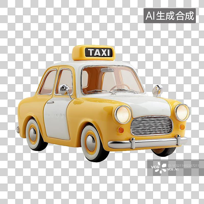 【AI数字艺术】出租车3D图标图片素材