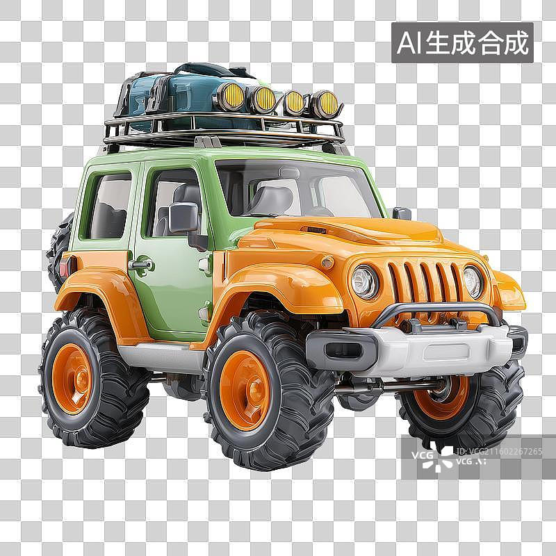 【AI数字艺术】越野吉普3D图标图片素材