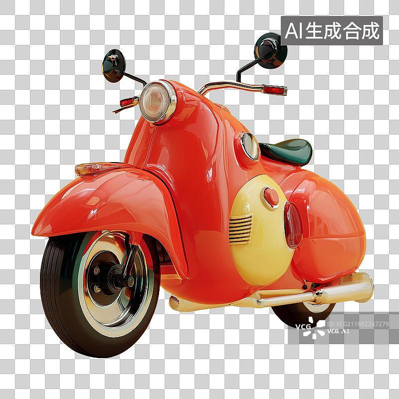 【AI数字艺术】卡通摩托车3D图标图片素材