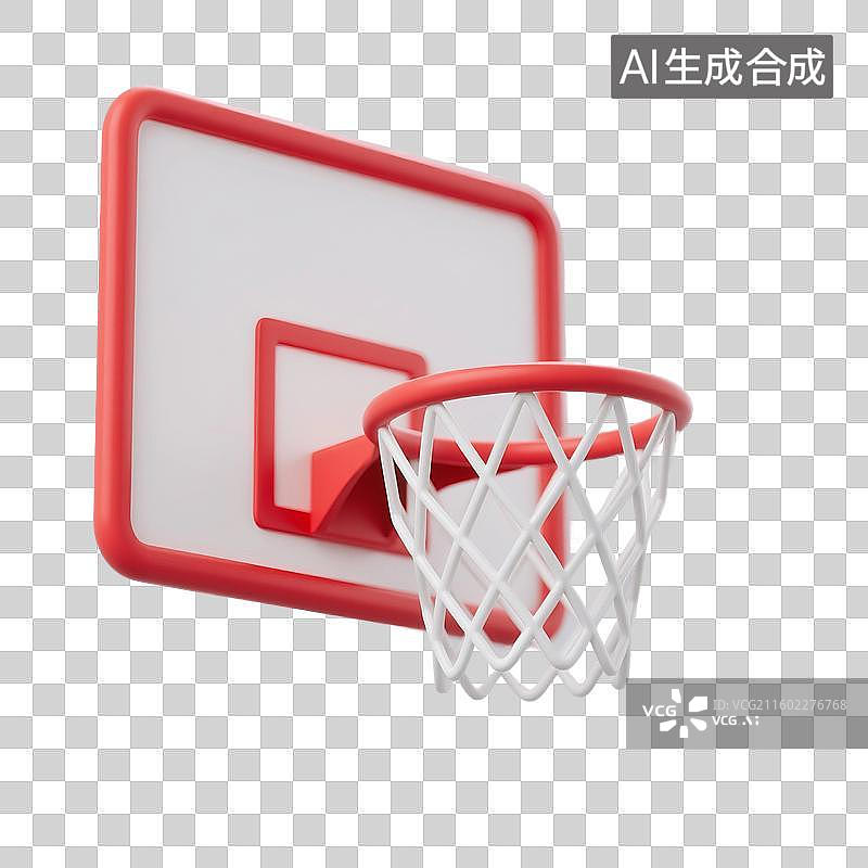【AI数字艺术】3D渲染，篮球，篮板，体育，比赛，免抠元素图片素材