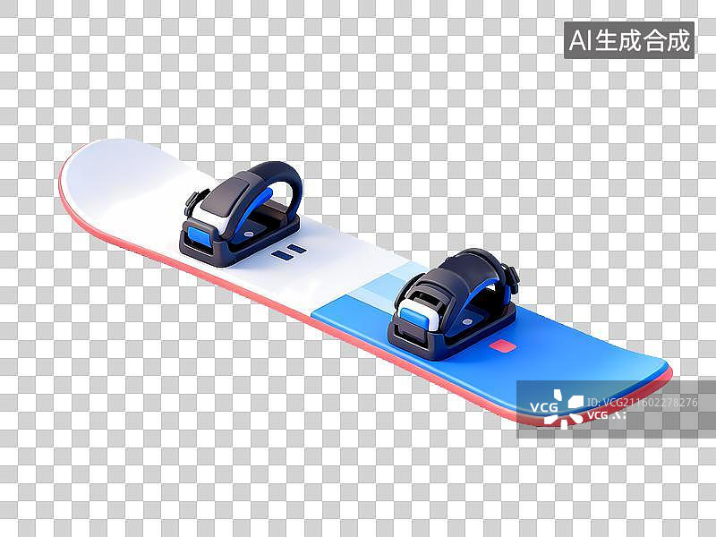 【AI数字艺术】滑雪板3D卡通立体体育拟物元素图片素材