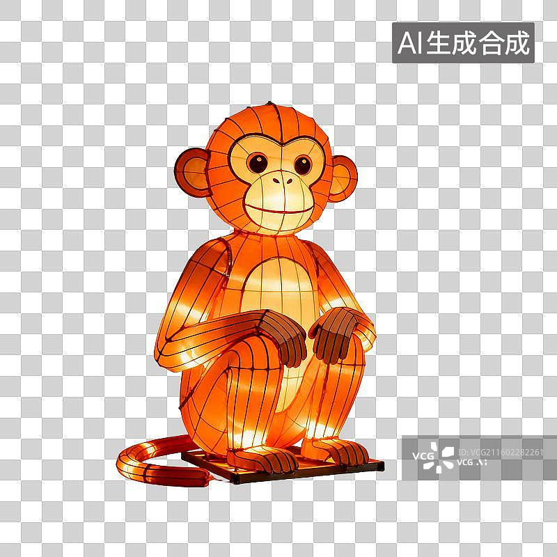 【AI数字艺术】免抠元素十二生肖猴年花灯图片素材