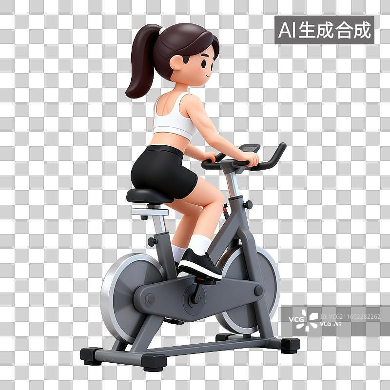 【AI数字艺术】3D体育运动项目女子动感单车训练元素图片素材