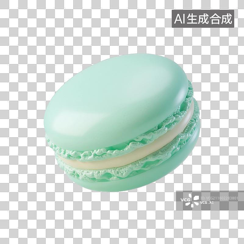 【AI数字艺术】3D渲染，膨胀充气风格，马卡龙，卡通甜食，下午茶，免抠元素图片素材