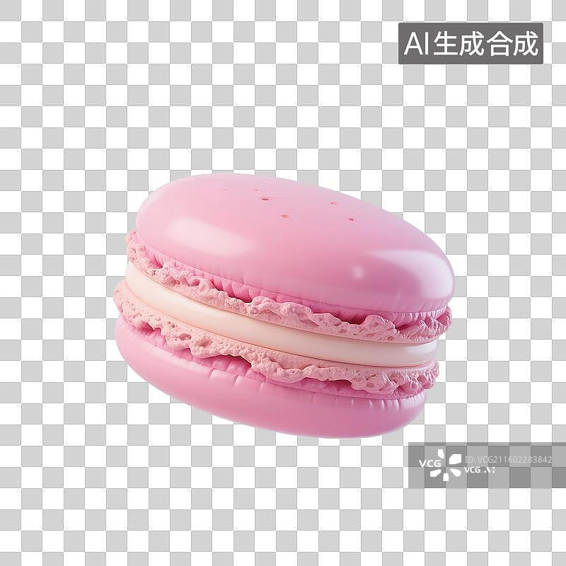【AI数字艺术】3D渲染，膨胀充气风格，马卡龙，卡通甜食，下午茶，免抠元素图片素材