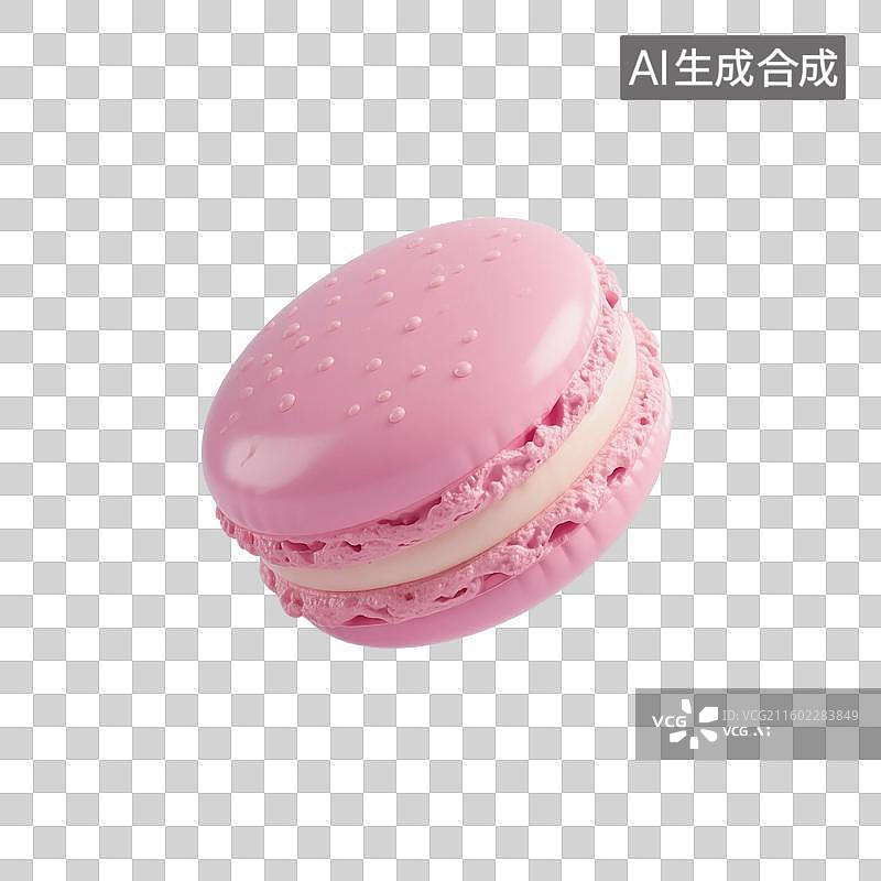 【AI数字艺术】3D渲染，膨胀充气风格，马卡龙，卡通甜食，下午茶，免抠元素图片素材