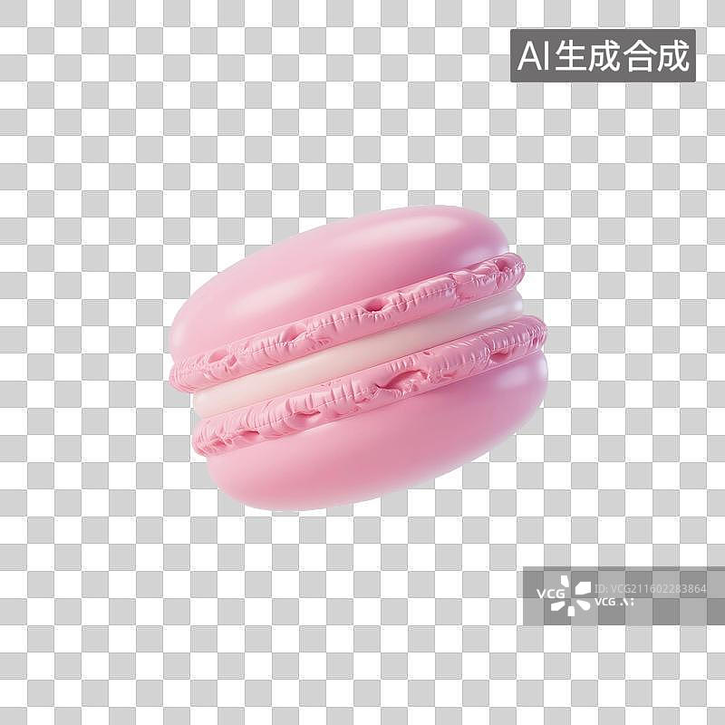 【AI数字艺术】3D渲染，膨胀充气风格，马卡龙，卡通甜食，下午茶，免抠元素图片素材