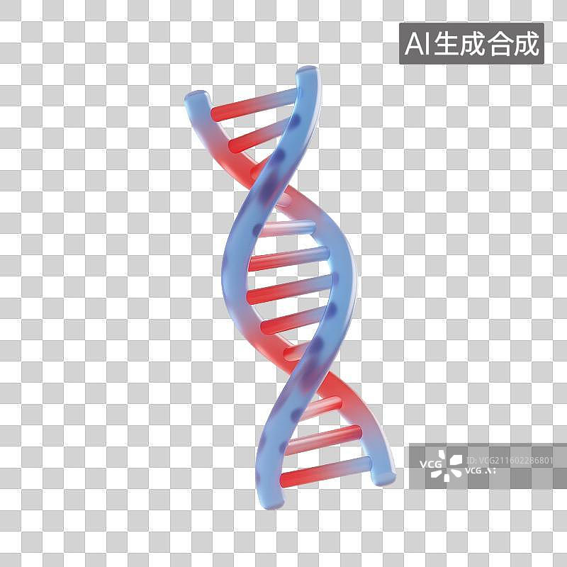 【AI数字艺术】3D渲染，透明质感，DNA，脱氧核糖核酸，生物科技，遗传学，免抠元素图片素材