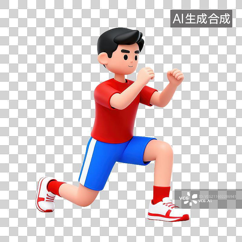 【AI数字艺术】3D体育运动项目男子深蹲元素图片素材