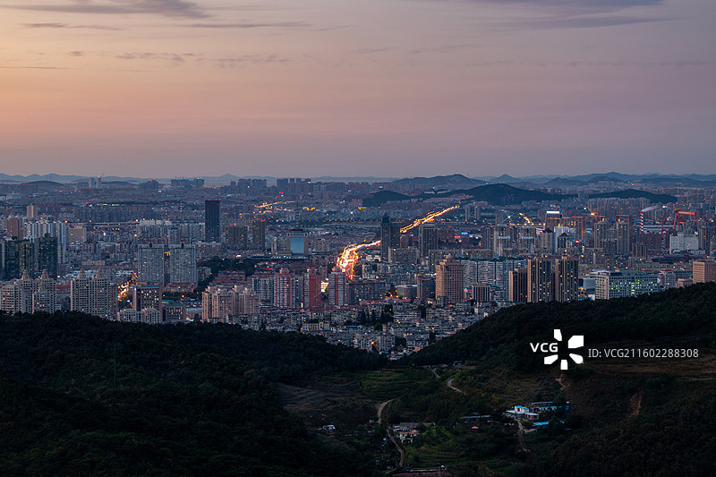 大连莲花山俯瞰西岗区沙河口区图片素材