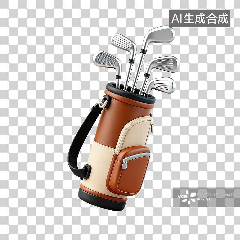 【AI数字艺术】3D体育运动项目高尔夫球包元素图片素材