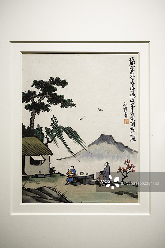 北京画院“无限清凉—丰子恺艺术展”珍贵藏品——《严霜烈日皆经过，次第春风到草庐》图片素材