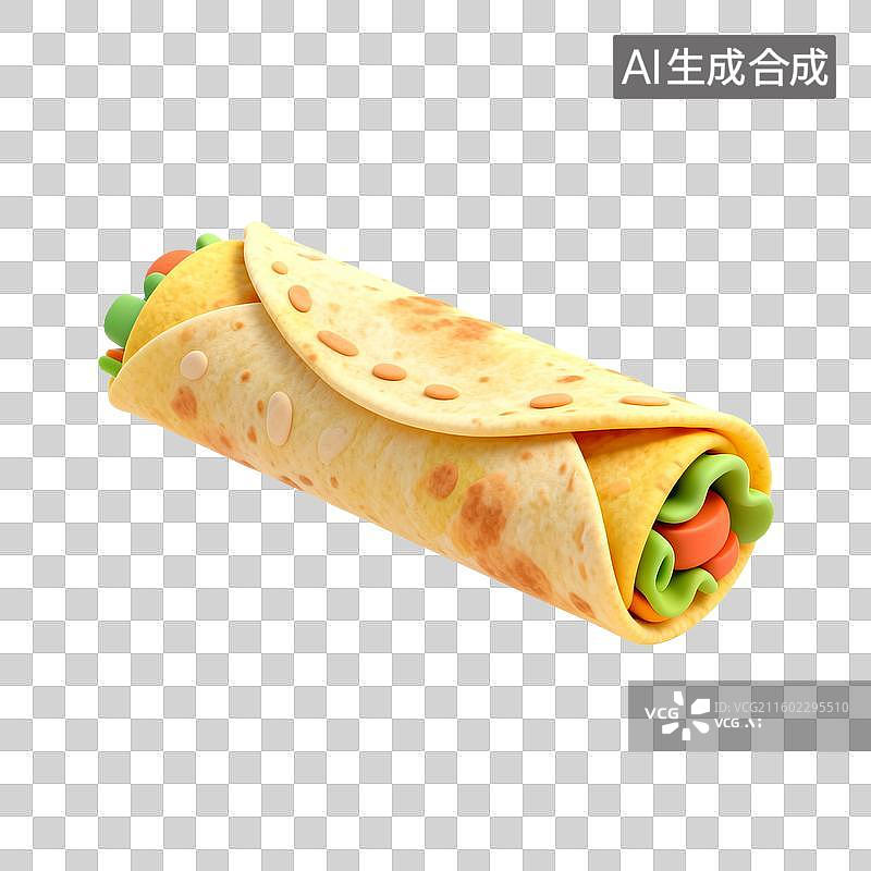 【AI数字艺术】美味彩色卷饼特写图片素材