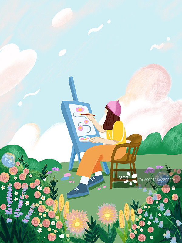 公园采风写生图片素材