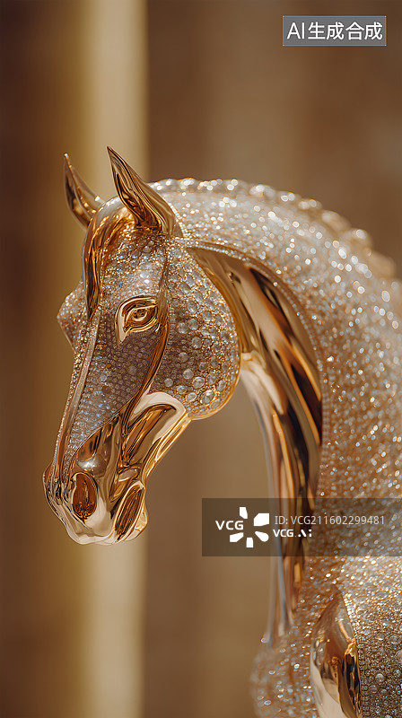 【AI数字艺术】金钻神驹缀华光 奢美工艺呈典藏图片素材