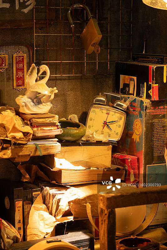 香港九龙寨城建筑商铺场景图片素材