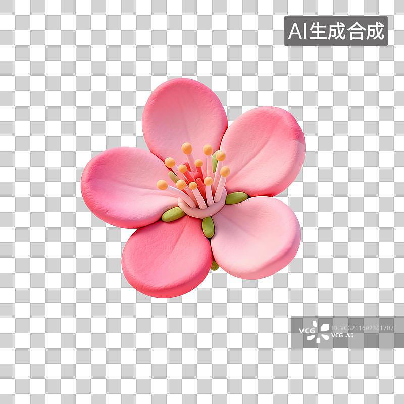 【AI数字艺术】一朵粉嫩的桃花特写图片素材