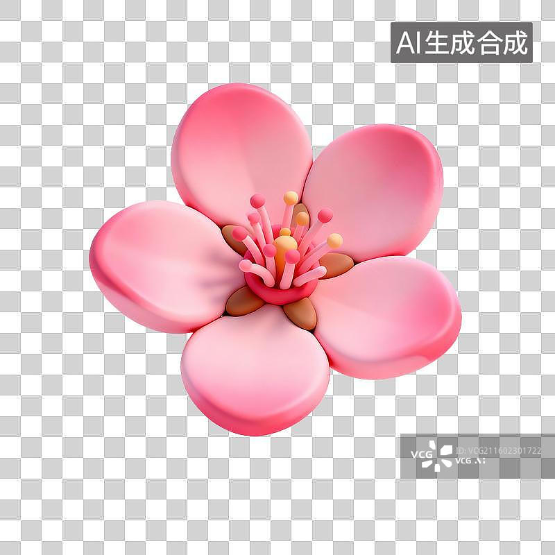 【AI数字艺术】一朵粉嫩的桃花特写图片素材