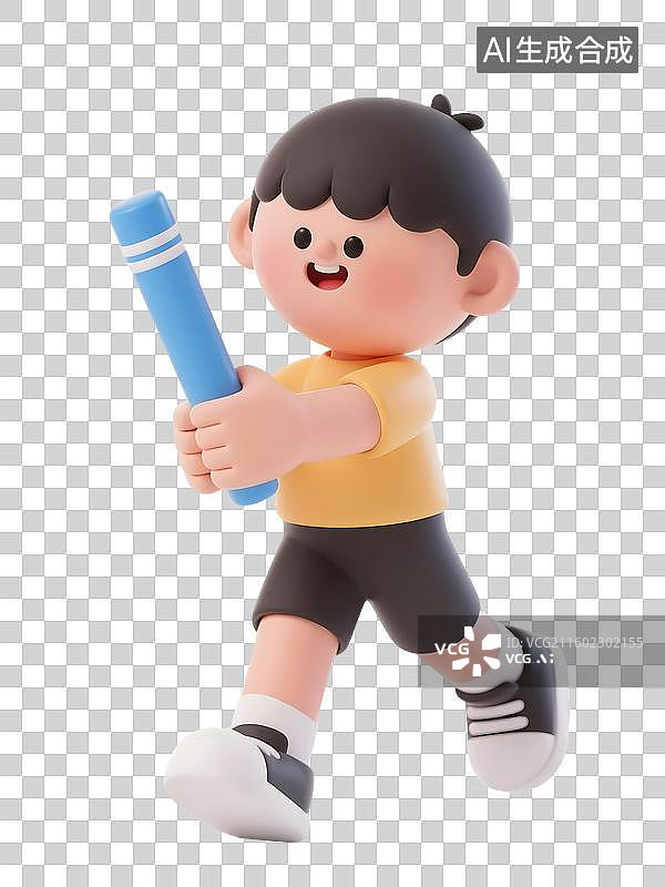 【AI数字艺术】AIGC:3D田径比赛运动员，接力赛，交接棒，设计元素，免抠图形图片素材