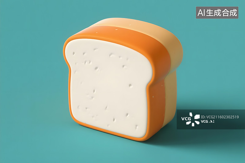 【AI数字艺术】橙白条纹吐司面包图片素材