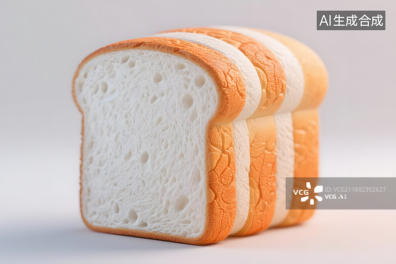【AI数字艺术】橙白条纹吐司面包图片素材